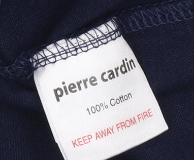 Pierre Cardin Men's Blue Graphic Logo T-Shirt Medium