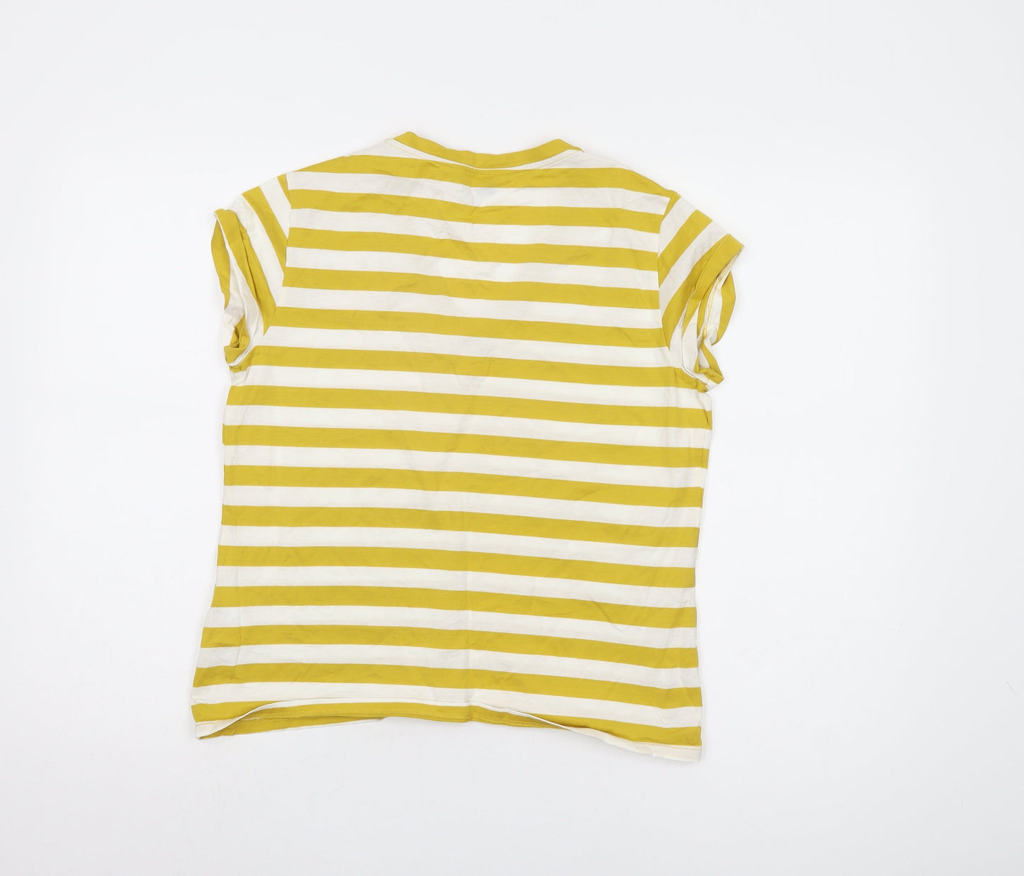 Jasper Conran Women's Yellow Striped T-Shirt Size 14