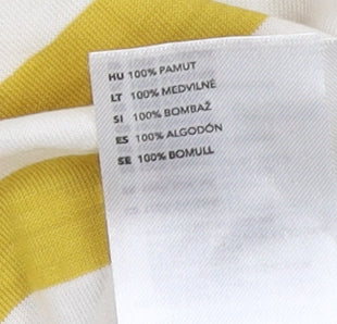 Jasper Conran Women's Yellow Striped T-Shirt Size 14