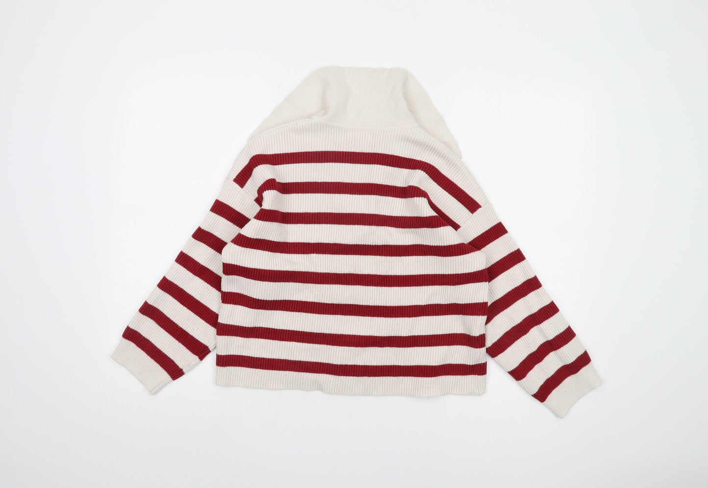 MNG Men's Red Striped Pullover Jumper, Size S