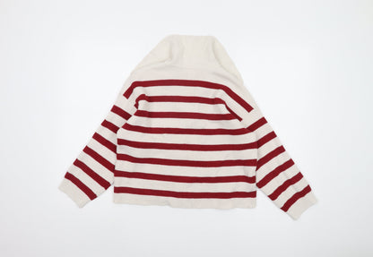 MNG Men's Red Striped Pullover Jumper, Size S