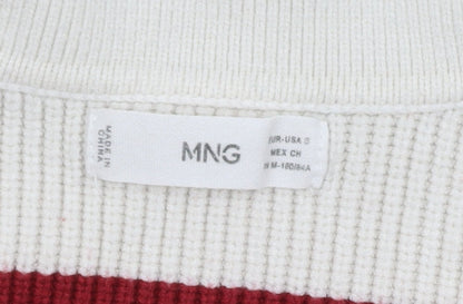 MNG Men's Red Striped Pullover Jumper, Size S