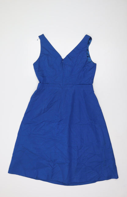 Monsoon Women's Blue Fit & Flare Dress, Size 12, Sleeveless
