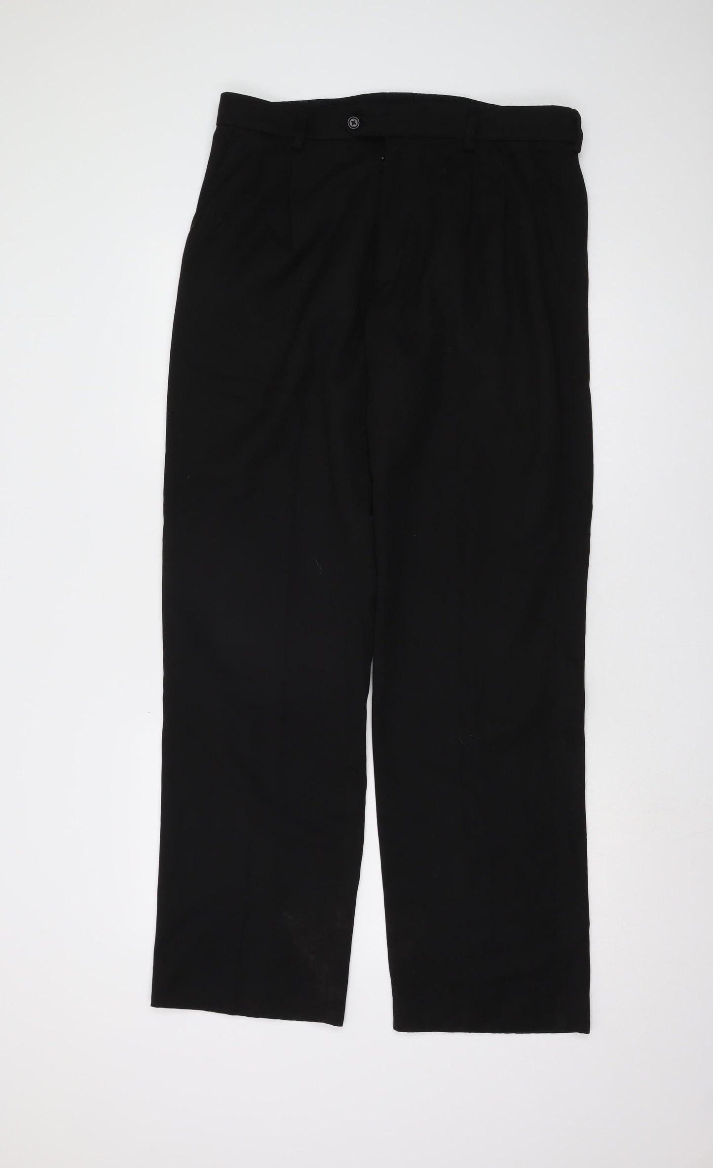 Next Men's Black Dress Pants 34 Regular Pleated
