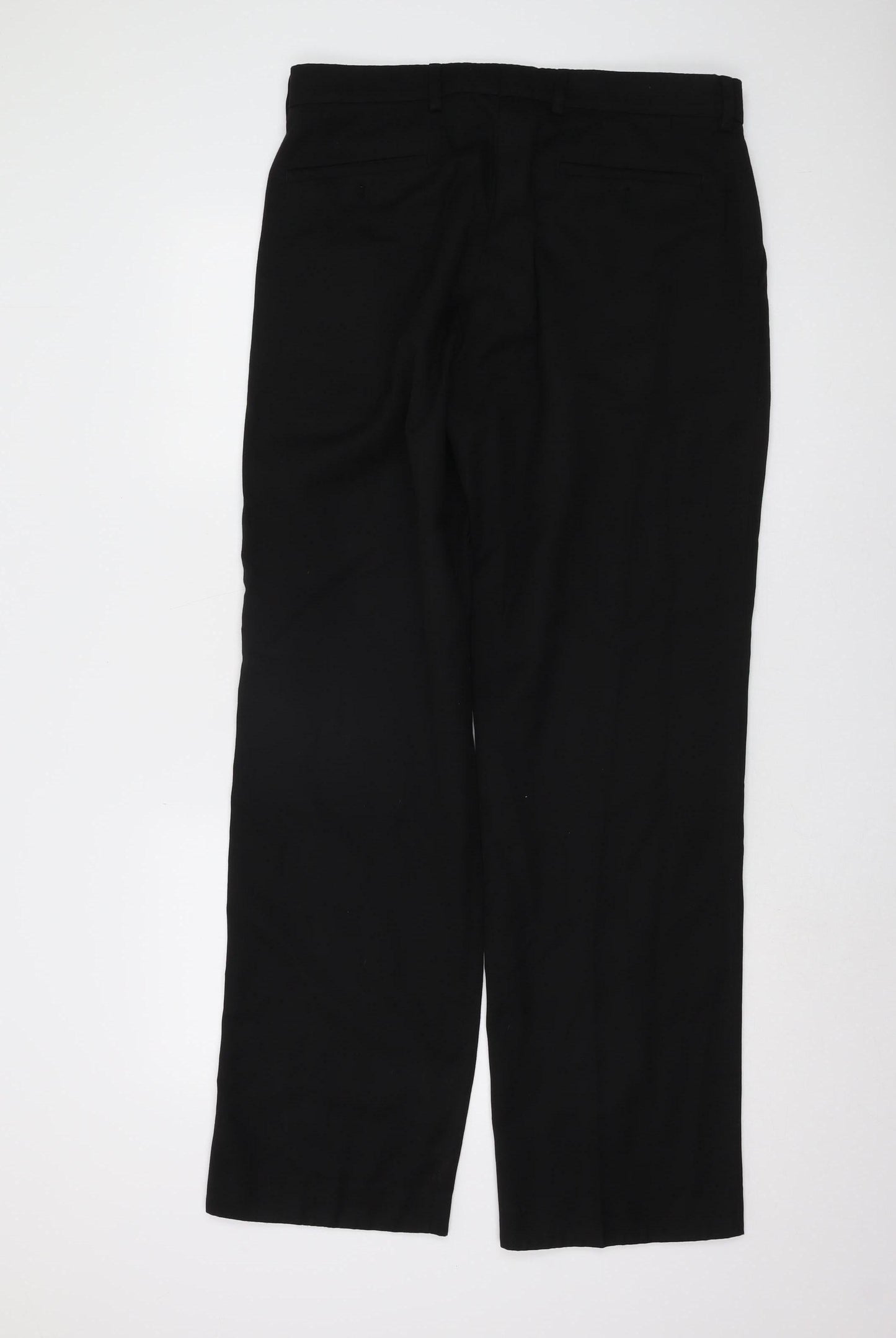 Next Men's Black Dress Pants 34 Regular Pleated
