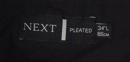 Next Men's Black Dress Pants 34 Regular Pleated