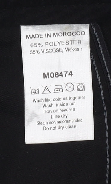 Next Men's Black Dress Pants 34 Regular Pleated