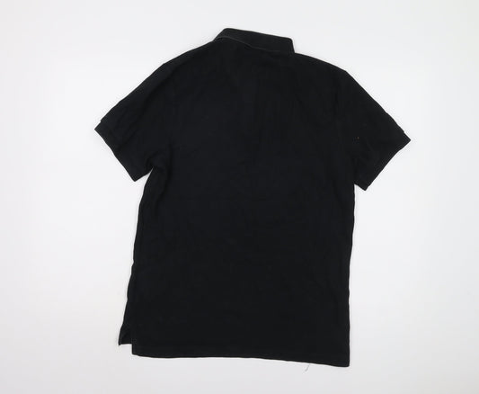 Nike Men's Black Polo Shirt - Medium, Casual Short Sleeve