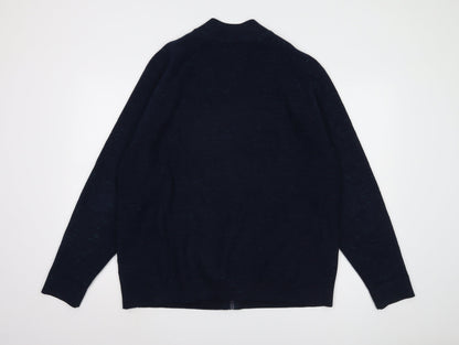 Marks and Spencer Men's Blue XL Full Zip Jumper