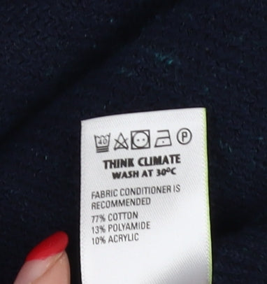 Marks and Spencer Men's Blue XL Full Zip Jumper