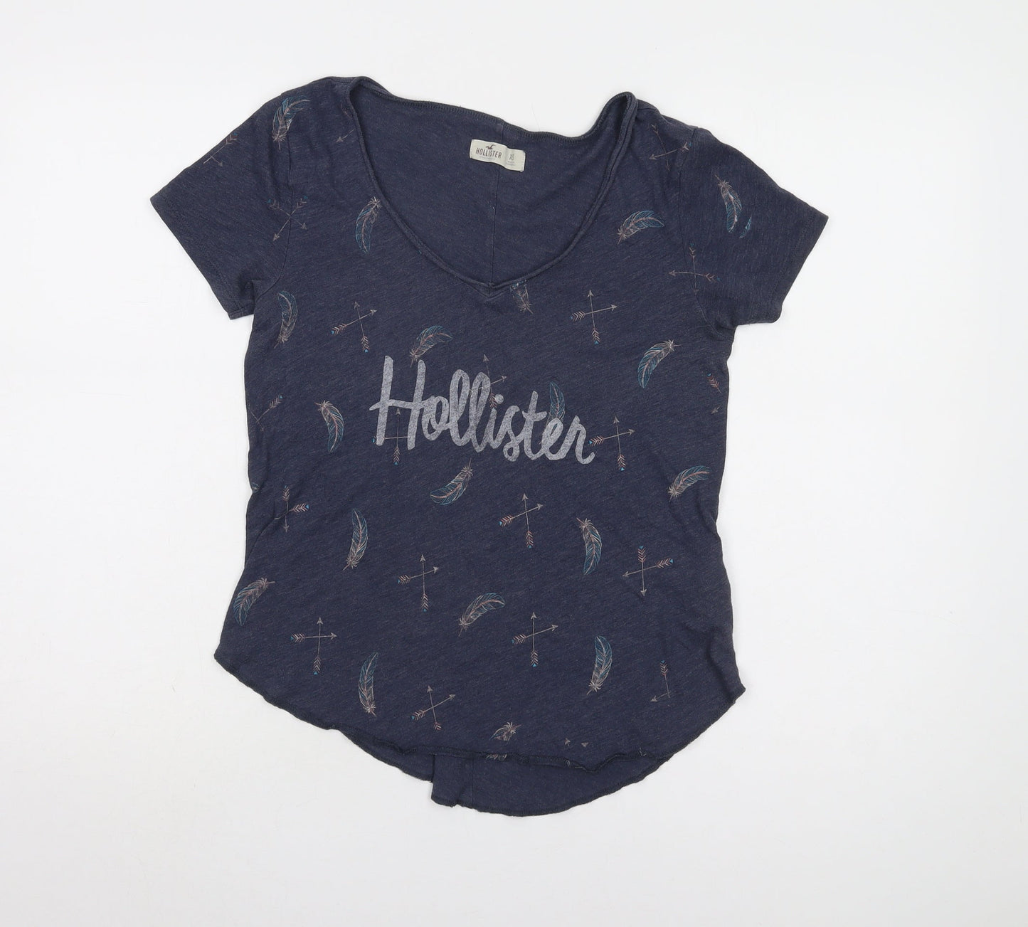Womens UK Size XS Hollister Blue Jersey T-Shirt