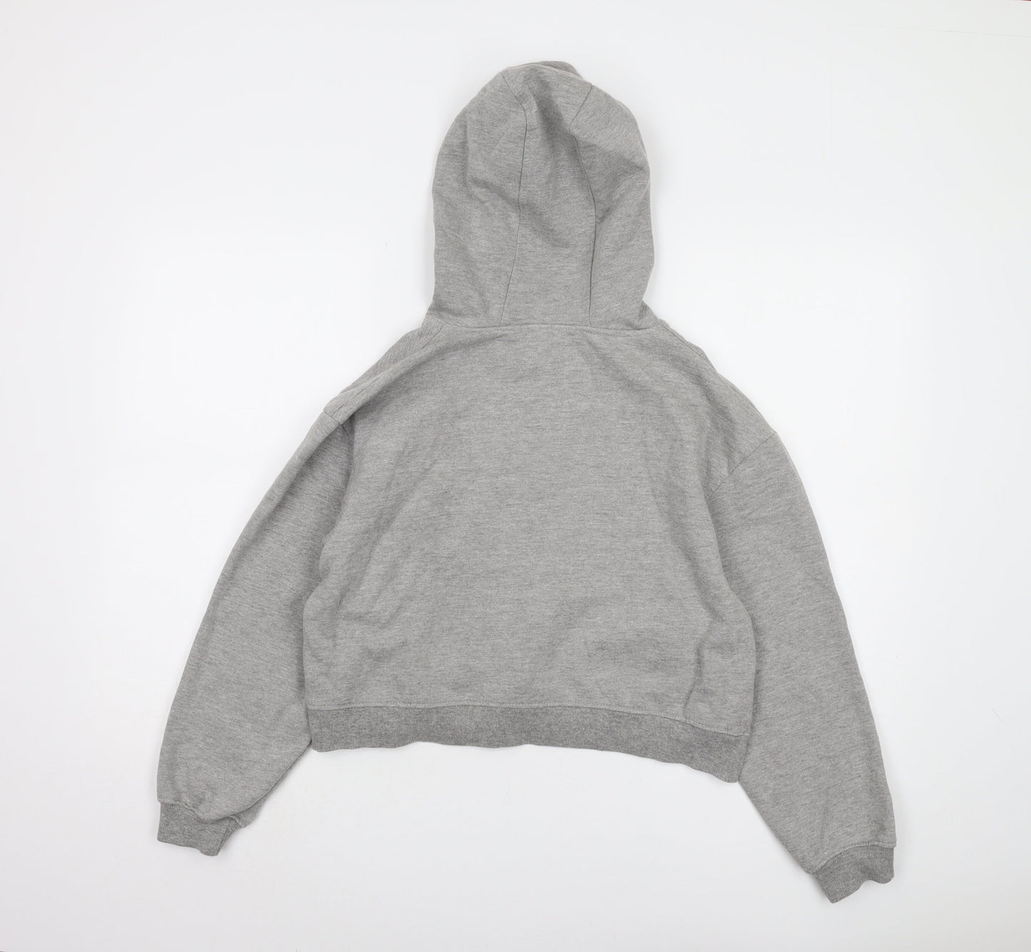 Threadbare Women's Grey 1/2 Zip Hoodie Size 12