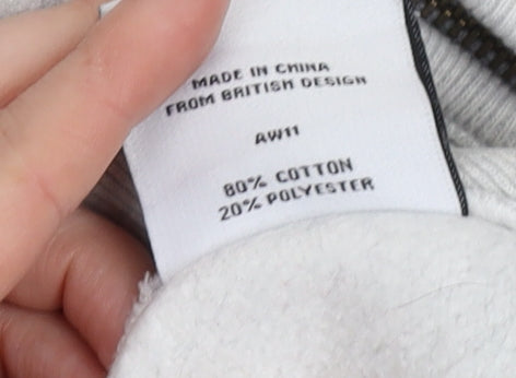 Superdry Grey Unisex Full Zip Hoodie - Small