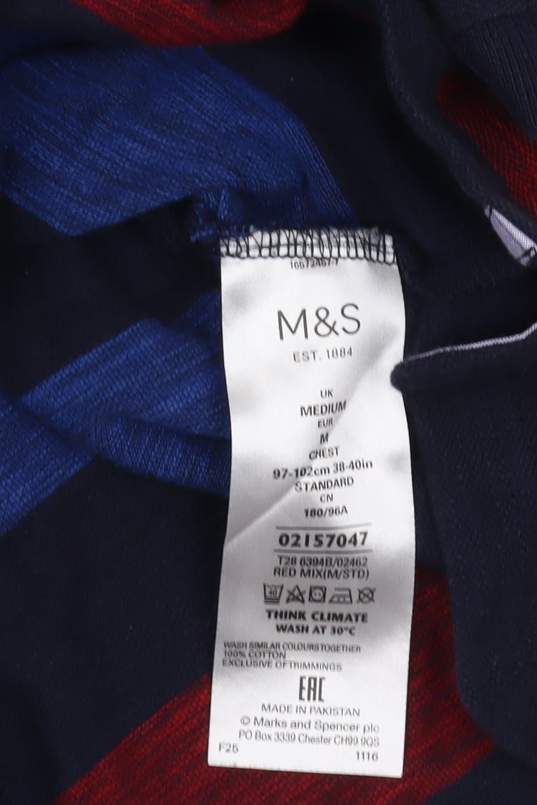 Marks and Spencer Men's Multicoloured Striped Polo M