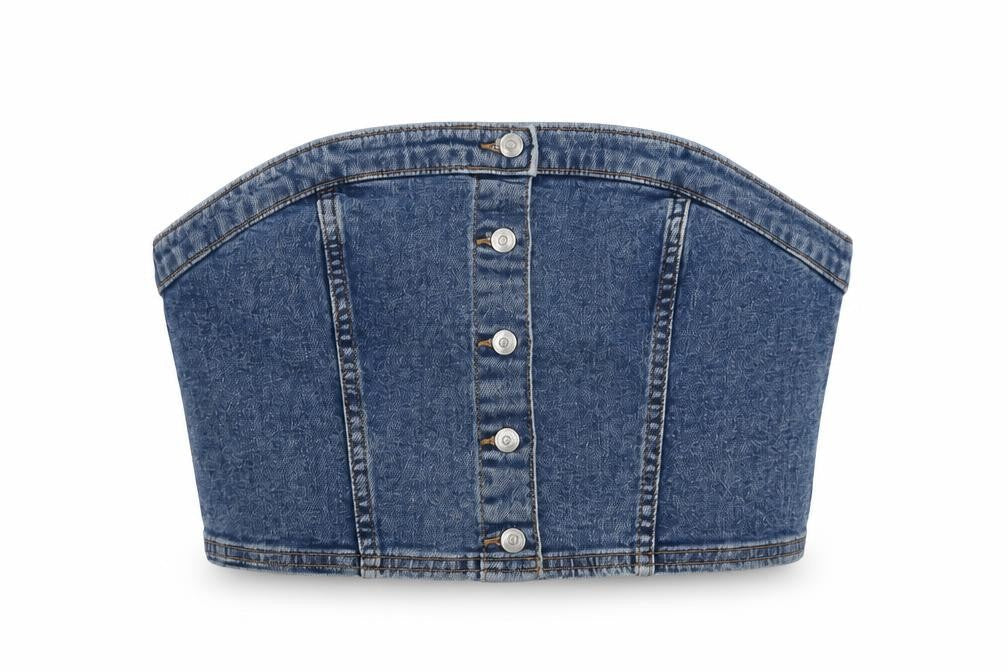 Womens UK Size 12 H&M Blue Cropped Blouse