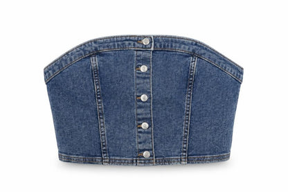Womens UK Size 12 H&M Blue Cropped Blouse