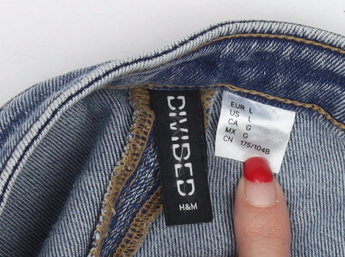 Womens UK Size 12 H&M Blue Cropped Blouse