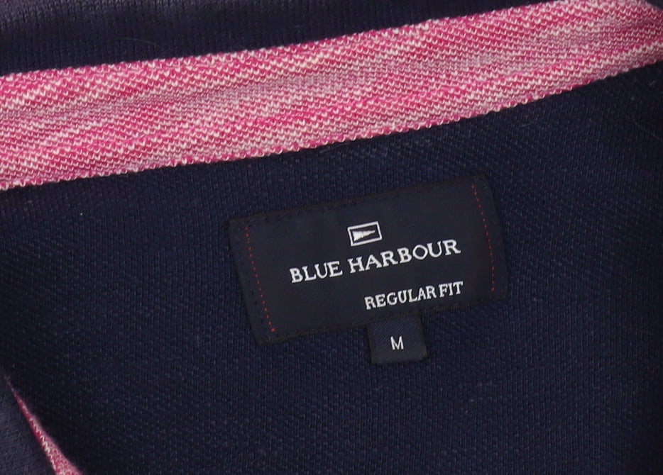 Marks and Spencer Men's Pink Striped Polo M