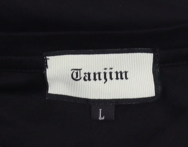 Tanjim Men's Black Graphic Print T-Shirt, L Short Sleeve