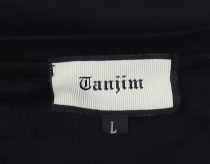 Tanjim Men's Black Graphic Print T-Shirt, L Short Sleeve