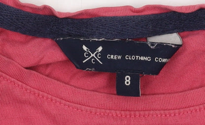 Womens UK Size 8 Crew Clothing Company Red Basic T-Shirt