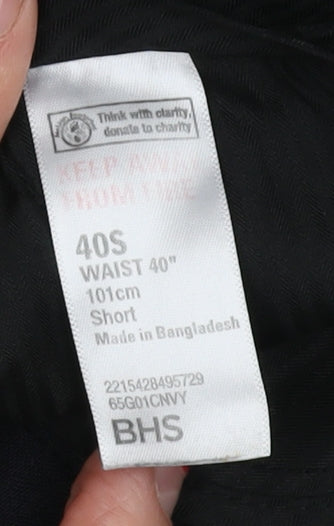 BHS Men's Black Polyester Dress Pants 40S