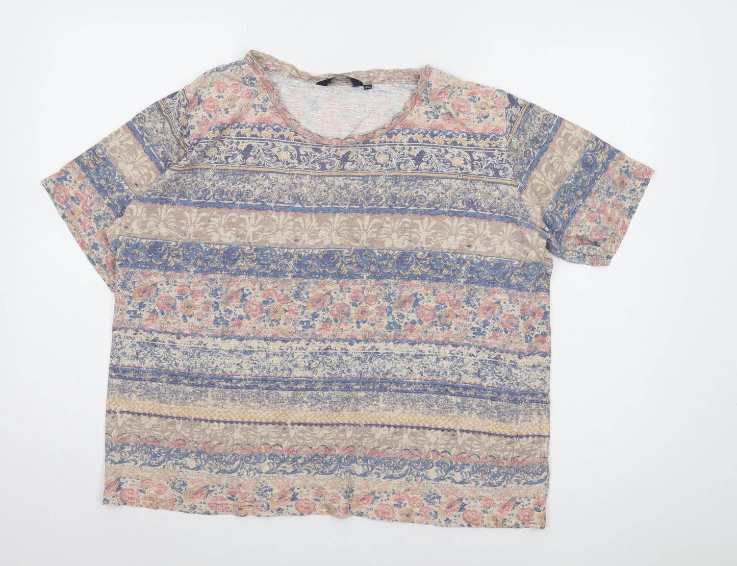Womens UK Size XL ISLE Collection Multicoloured Basic T-Shirt