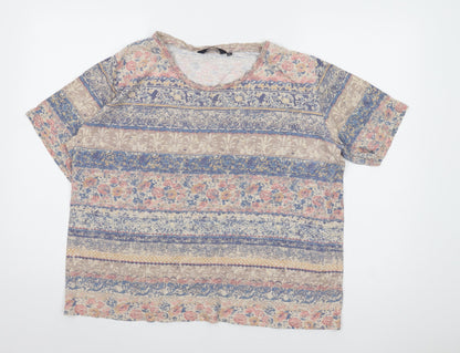 Womens UK Size XL ISLE Collection Multicoloured Basic T-Shirt