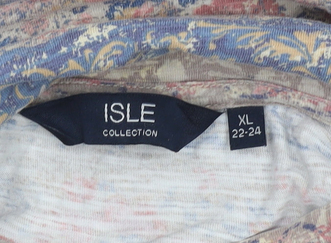 Womens UK Size XL ISLE Collection Multicoloured Basic T-Shirt