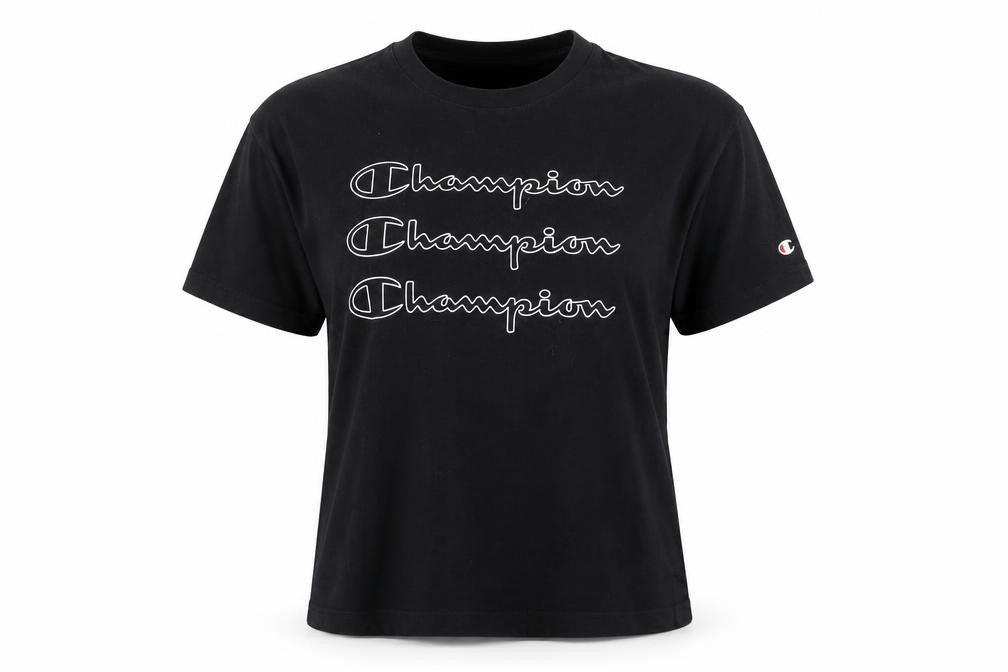 Womens UK Size S Champion Black Basic T-Shirt