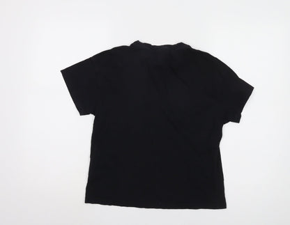 Champion Women's Black T-Shirt Size S Casual Crew Neck