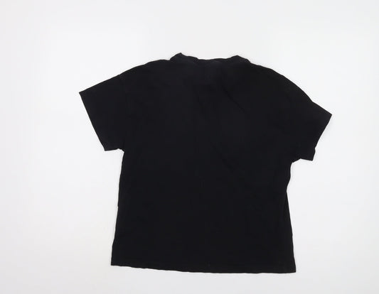 Champion Women's Black T-Shirt Size S Casual Crew Neck