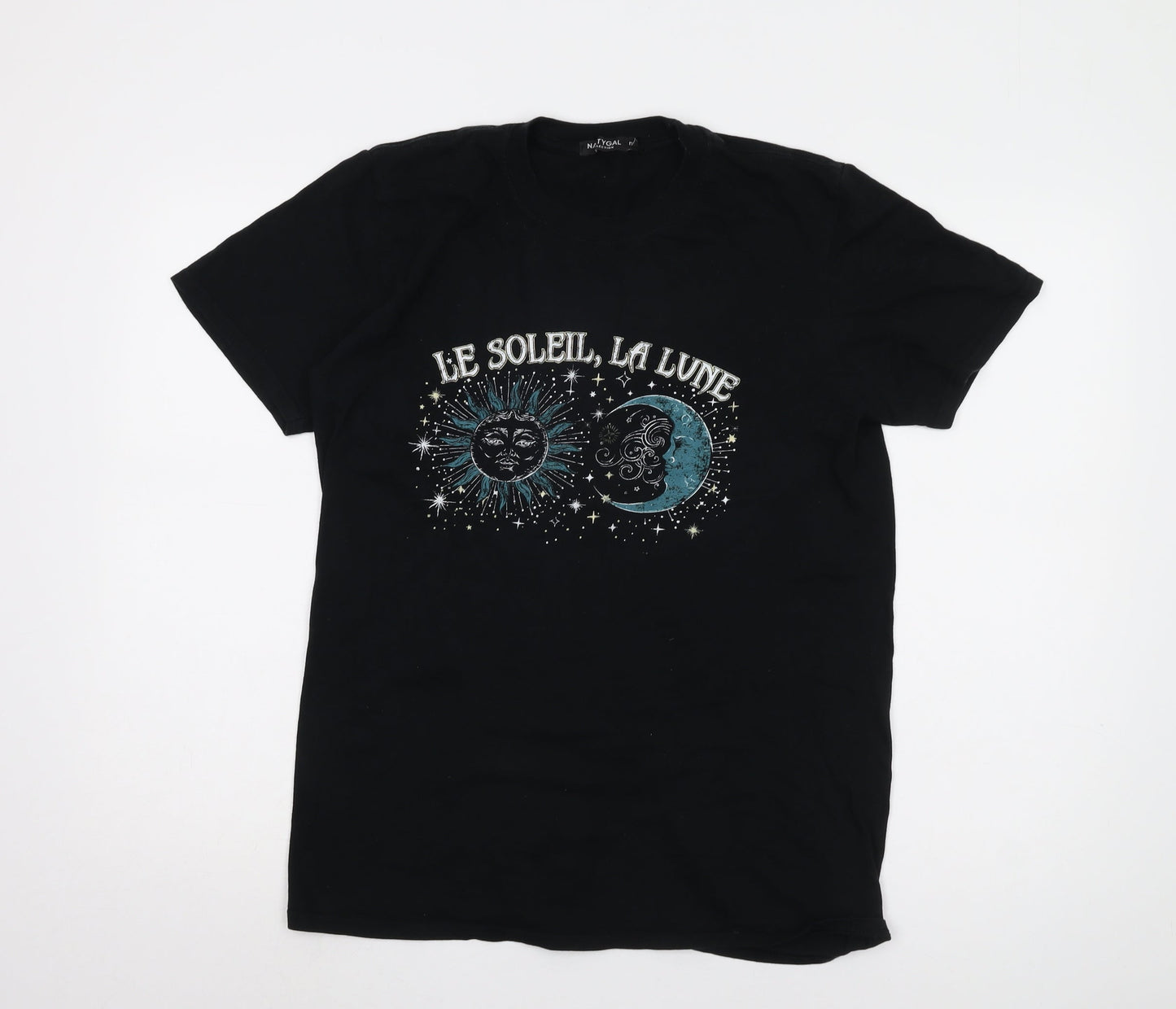 Nasty Gal Women's Black Medium Embroidered T-Shirt