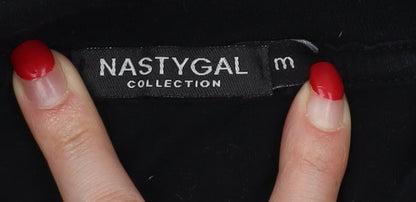 Nasty Gal Women's Black Medium Embroidered T-Shirt