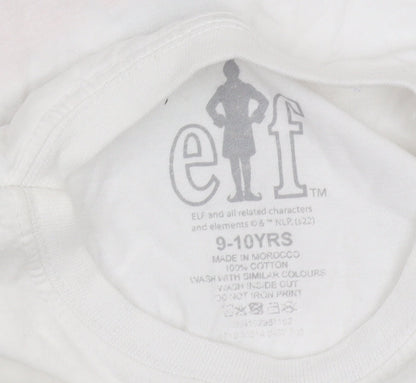 Elf Boys White Graphic T-Shirt 9-10 Years Xmas Festive Top