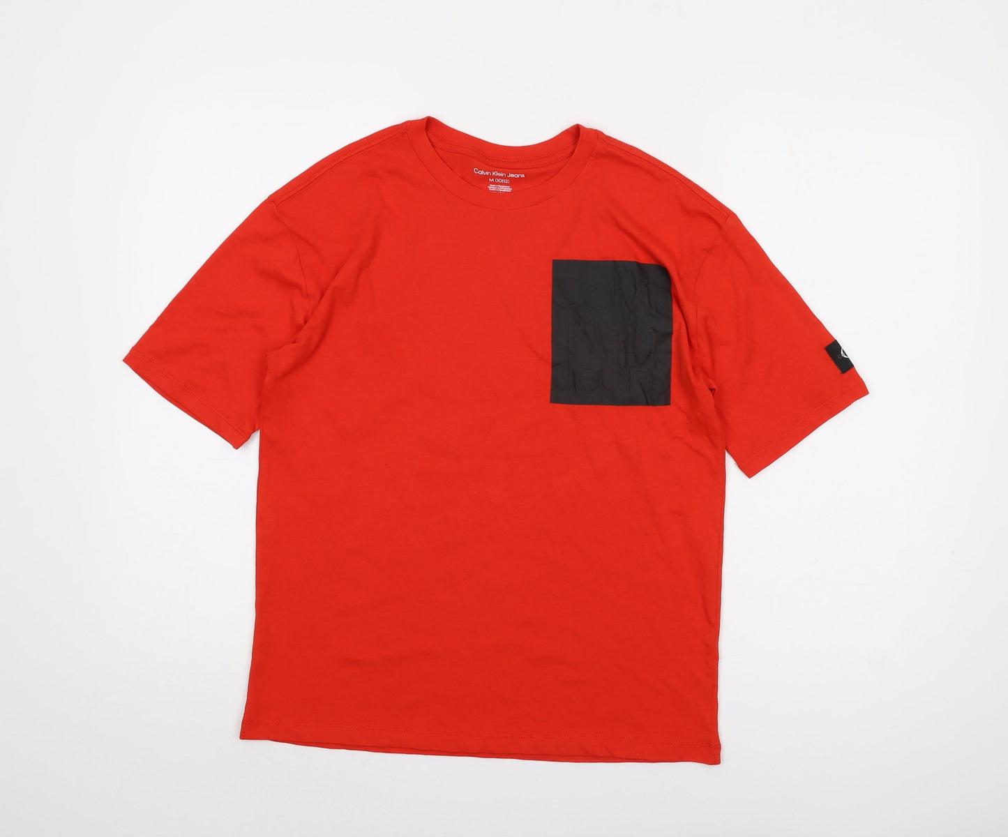 Calvin Klein Boys Red T-Shirt M with Logo Accent