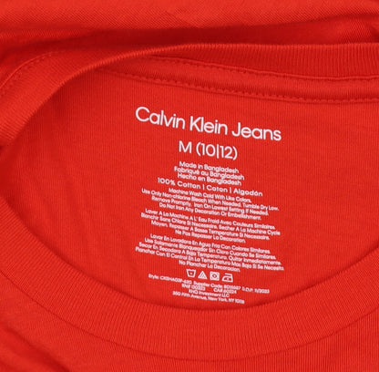 Calvin Klein Boys Red T-Shirt M with Logo Accent