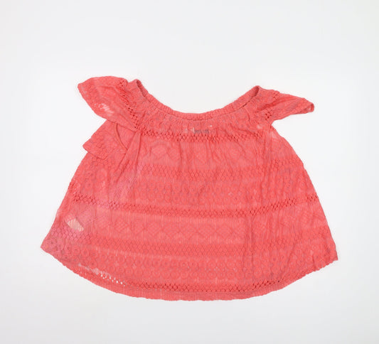 Womens UK Size 12 NEXT Pink Basic Blouse