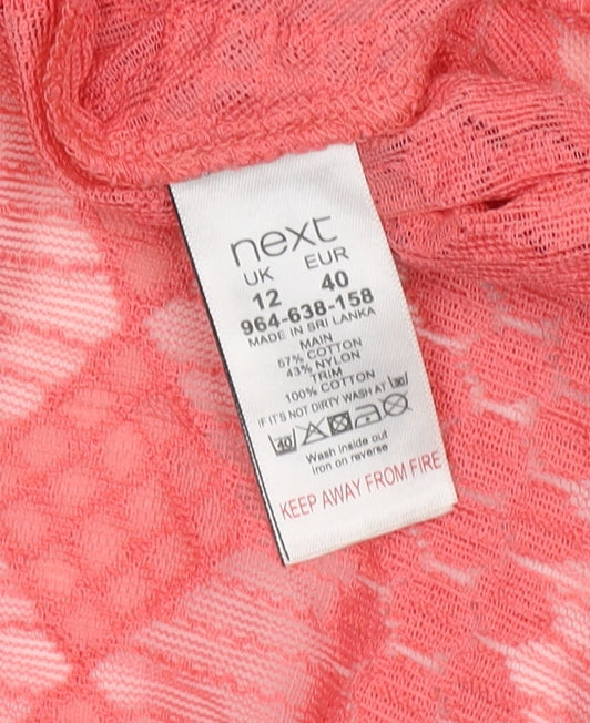 Womens UK Size 12 NEXT Pink Basic Blouse