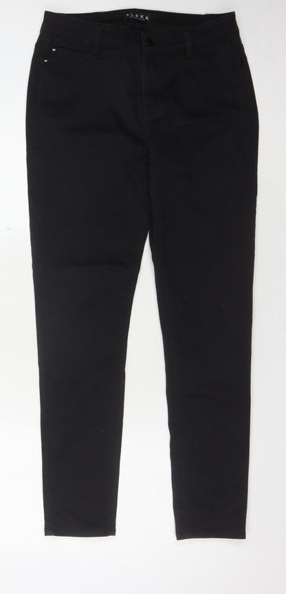 Peacocks Women's Black Skinny Jeans Size 12 with Button Closure