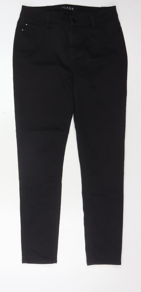 Peacocks Women's Black Skinny Jeans Size 12 with Button Closure