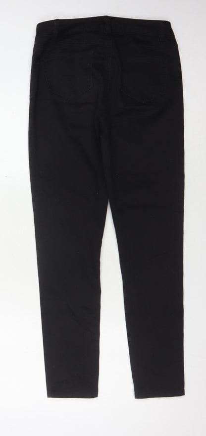 Peacocks Women's Black Skinny Jeans Size 12 with Button Closure
