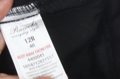 Peacocks Women's Black Skinny Jeans Size 12 with Button Closure