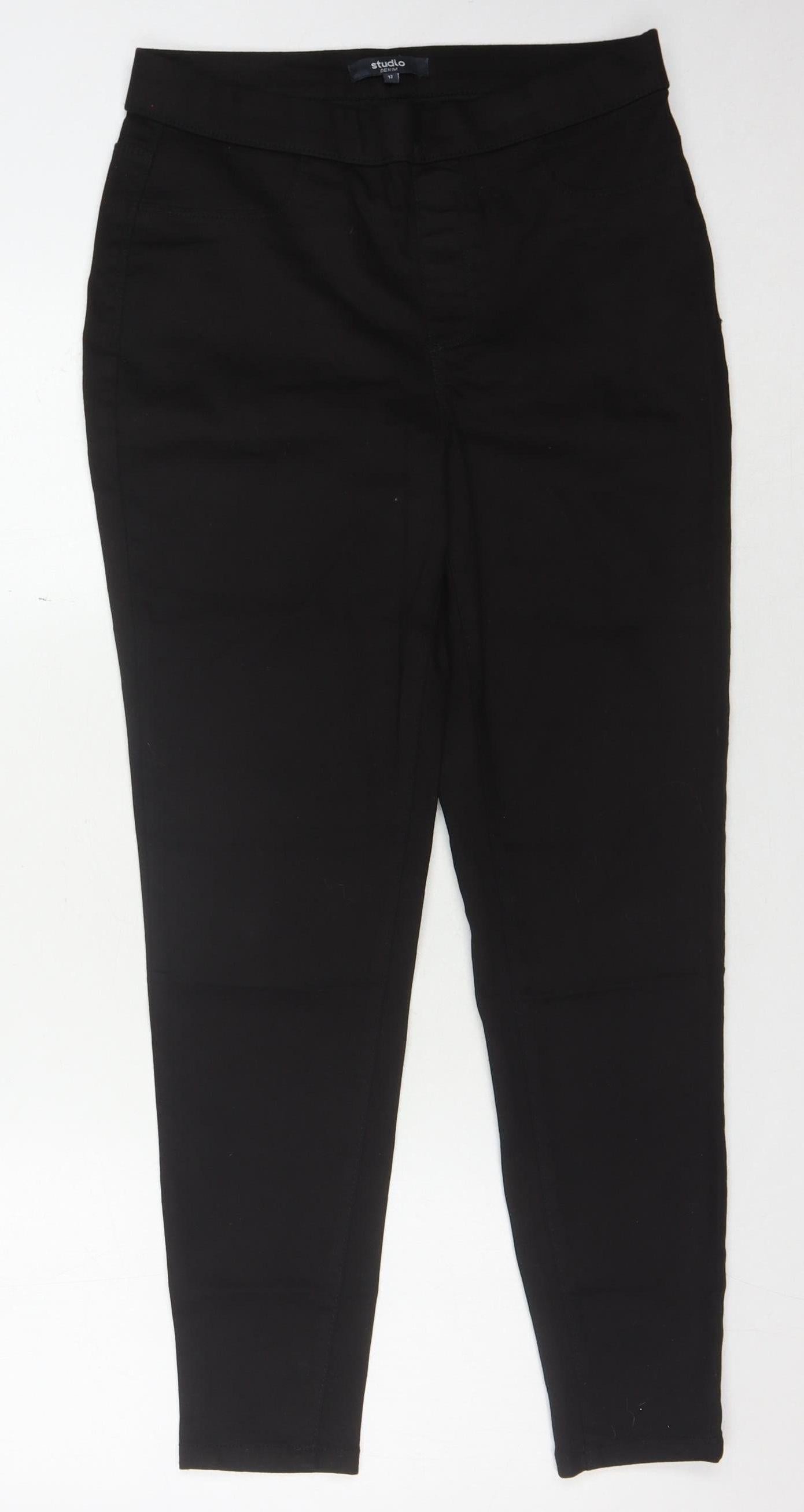 Womens UK Size 12 Studio Slim Fit Skinny Black Jeans