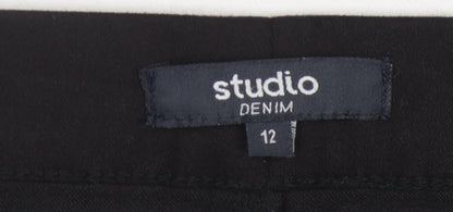 Womens UK Size 12 Studio Slim Fit Skinny Black Jeans
