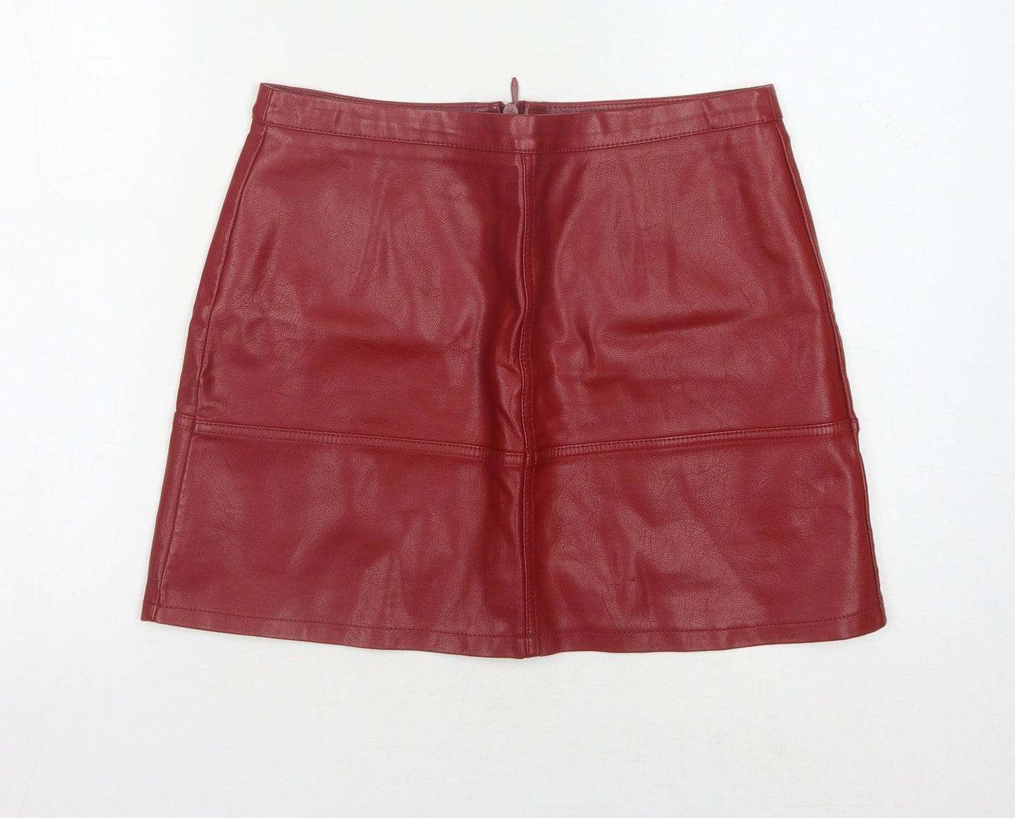 New Look Women's Red Short Pencil Skirt, Size 12