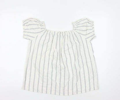 Womens UK Size L VERO MODA White Tunic Blouse