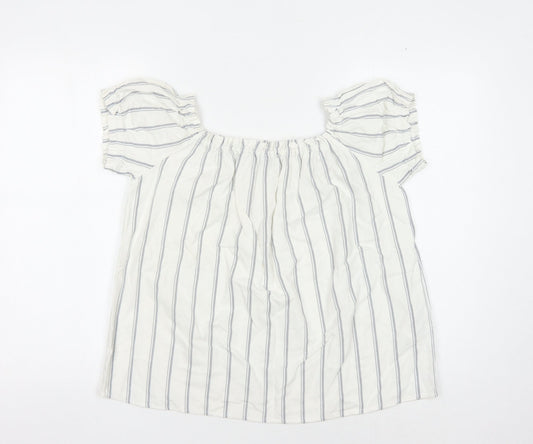 Womens UK Size L VERO MODA White Tunic Blouse