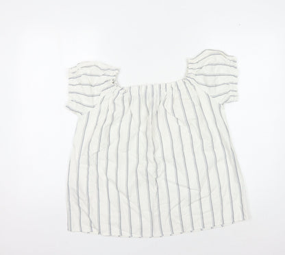 Womens UK Size L VERO MODA White Tunic Blouse