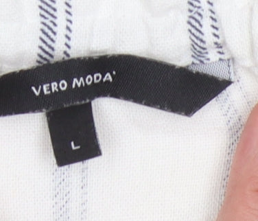 Womens UK Size L VERO MODA White Tunic Blouse